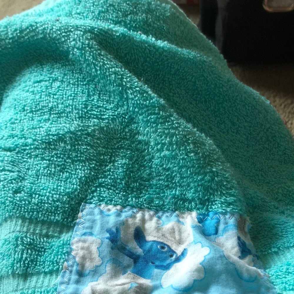 Smurf with Blue Elephant Patch wash cloth